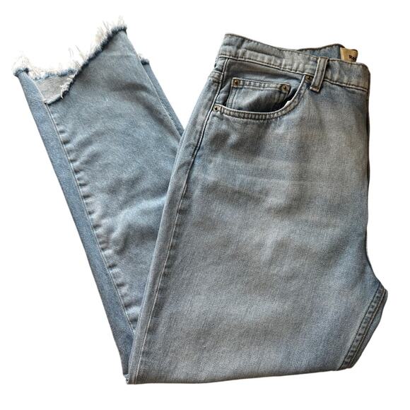 REFORMATION Women's Blue Distressed Denim Straight Leg Jeans Size 31 - Picture 3 of 6